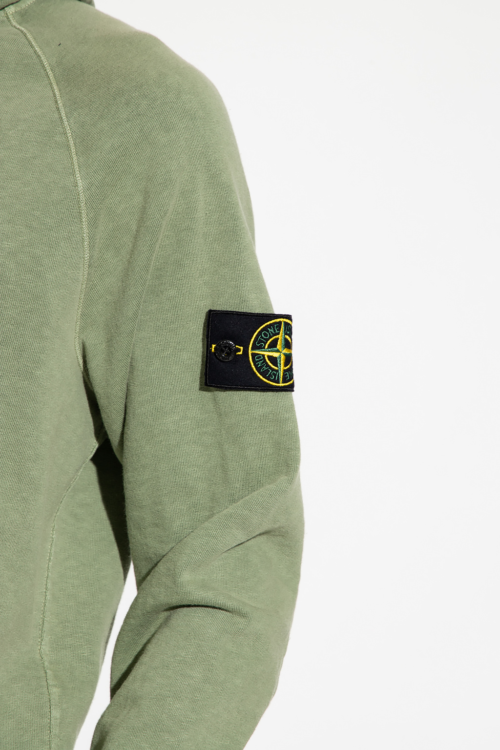 Green Hoodie with logo patch Stone Island - Military Jacket